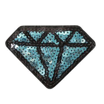 Strygemærke diamant palietter 7x9 cm blå